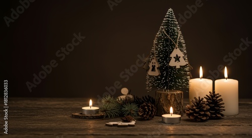 Christmas tree decoration cozy room holiday scene warm atmosphere