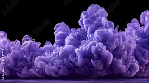 Vibrant purple liquid dispersion expands dramatically against a dark background