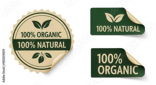 100% Organic and Natural Product Labels