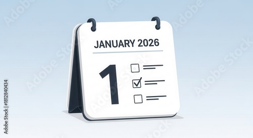 Illustration of January 1, 2026 calendar page.