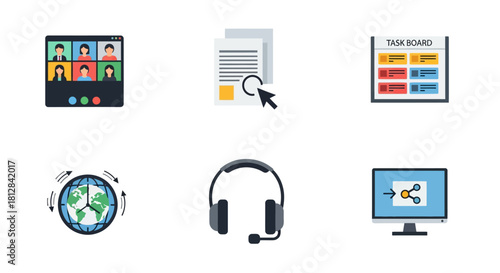 Remote work essentials: virtual meetings document management task pl