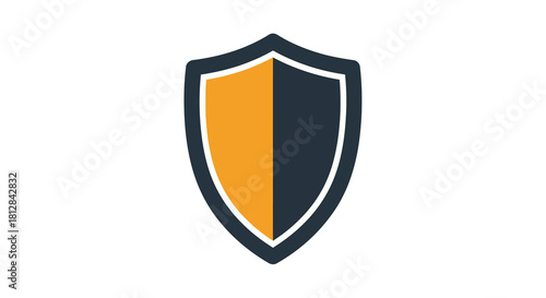 Minimalist shield icon for security and protection themes in flat desi