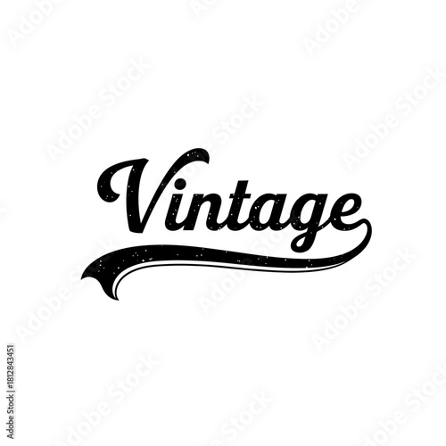 Vintage script typography logo design