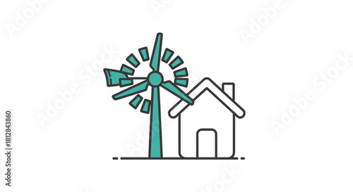 Sustainable energy: renewable windmill and house line design
