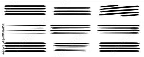 black underline strokes vector set sketch scribble trails perfect for highlighting text emphasizing content versatile use in educational business creative proj