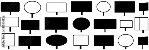 Billboard vector set featuring blank billboard icons outdoor advertising sign collection template marketing design commercial signage empty billboard graphic resources