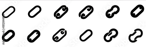 Link icon set chain symbol vector broken chain outline styles connection hyperlink symbols vector graphic for web digital media editable icons detailed link design
