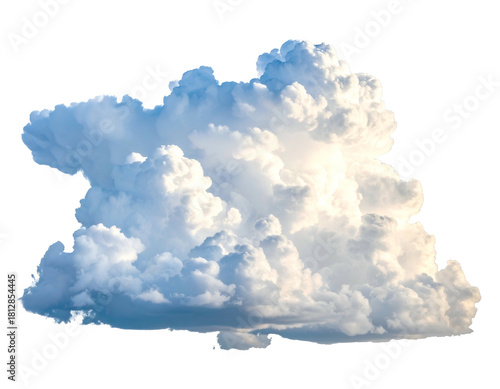 Puffy cumulus cloud illuminated by sunlight