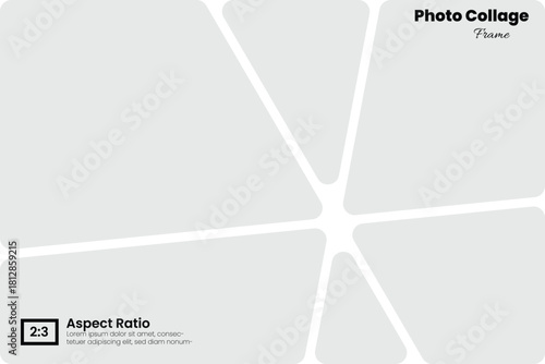 Rounded abstract wedge frame arrangement presented in a 2:3 aspect ratio