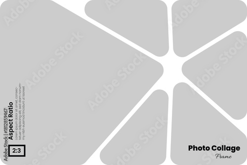 Rounded wedge shaped photo collage layout in a clean 2:3 aspect ratio