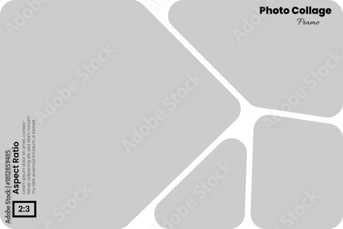 Abstract soft geometric wedge frame collage designed in a 2:3 aspect ratio