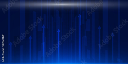 Financial technology concept. FinTech. Foreign exchange. blue