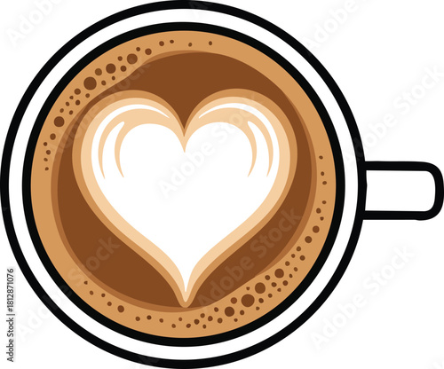 Heart Coffee Art Expressing Love with a Cup of Warmth and Affection