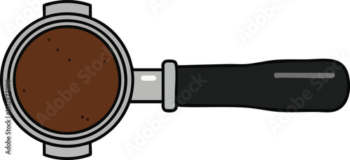Espresso Portafilter Illustration Coffee Brewing Equipment Design
