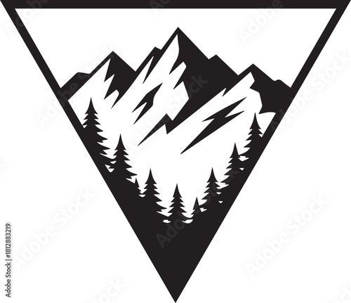 Modern Abstract Mountain Peak Logo - Travel, Ecology and Trekking Brand Identity