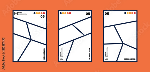 Comic moodboard featuring five dynamic frames with color palette in 2:3 aspect ratio