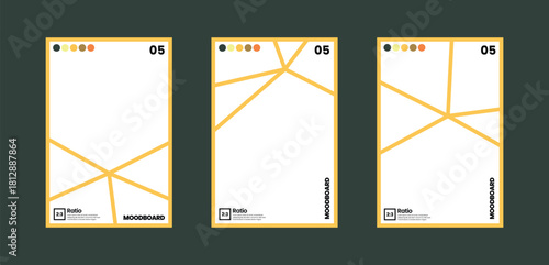 Five frame comic layout moodboard paired with a cohesive color palette in 2:3 aspect ratio