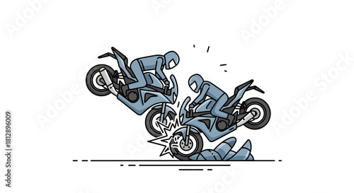 Black and White Car Crash Accident Progression Icons