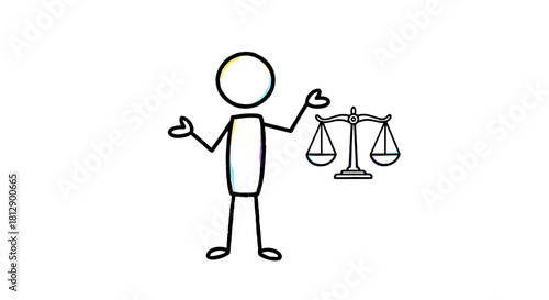 Man holding Scales A Representation of Justice, Law, and Fairness