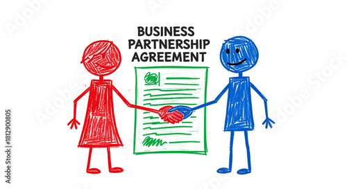 Business Partnership Agreement Handshake Collaboration & Success