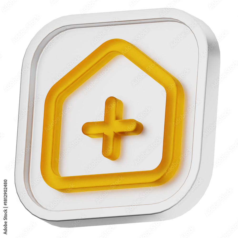 Obraz premium 3d home house main page healthcare ui office business element
