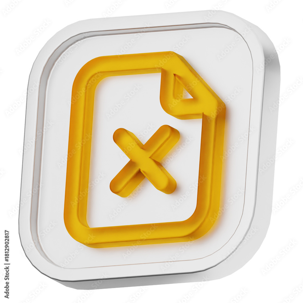 Obraz premium 3d file data failed delete ui office business element