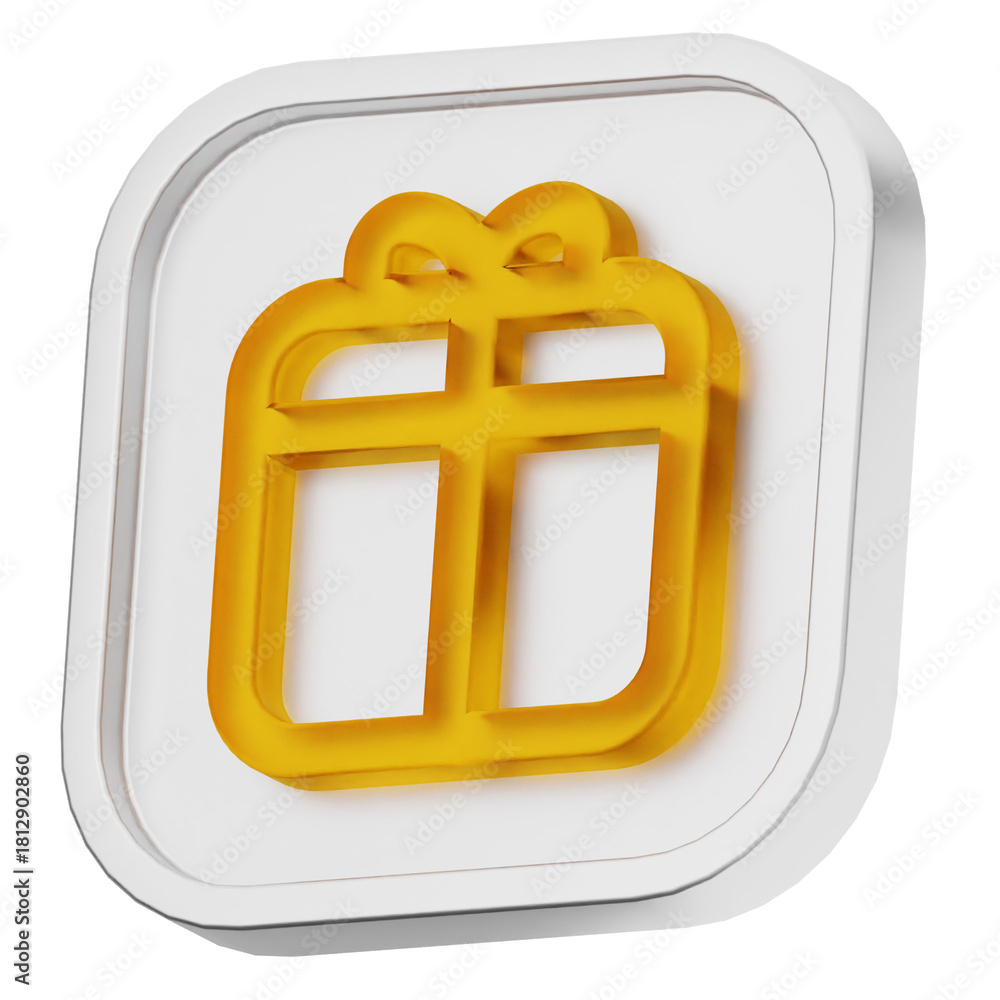 Fototapeta premium 3d gift box present ui office business element