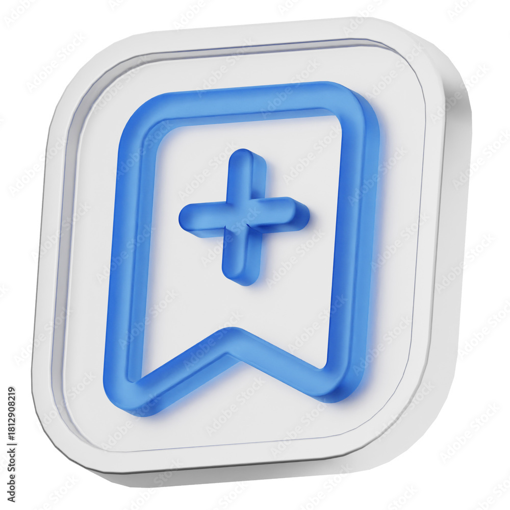 Obraz premium 3d add new create mark save ui office business element