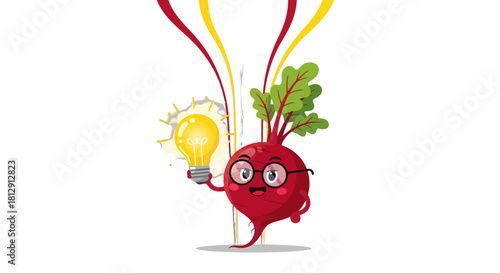 A Clever Vegetable Presenting a Radiant Idea with a Light Bulb to Create New Thoughts