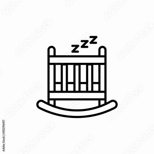baby bed icon sign vector