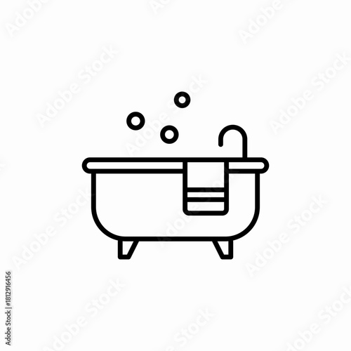 bathtub bathroom icon sign vector
