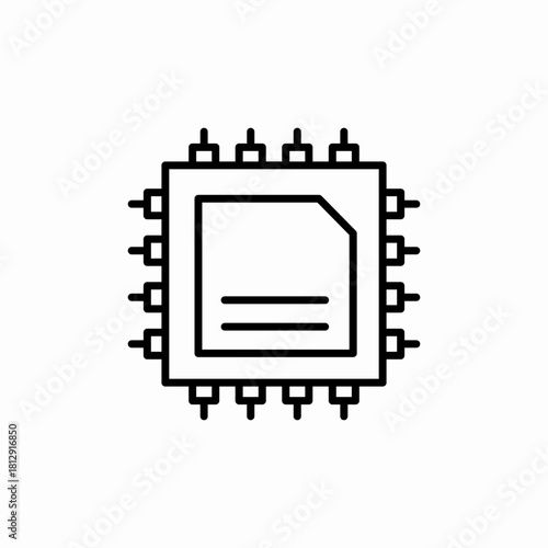 cpu processor icon sign vector