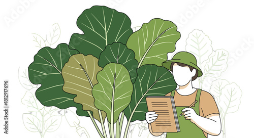 A Gardener Evaluates the Large Vegetable Plants With Detailed Documentation