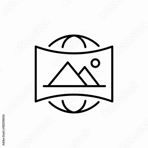 panoramic image icon sign vector