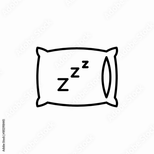 pillow sleep icon sign vector