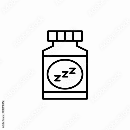 pills for sleep icon sign vector