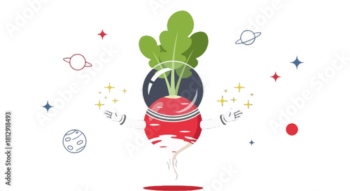 A Radish Astronaut Explores The Cosmos and Wonders of The Universe Beyond