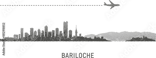 Bariloche Skyline with Airplane Graphic