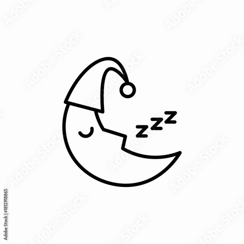 sleeping crescent icon sign vector