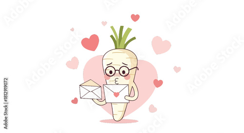 A Lovely Root Vegetable With Letters Is Surrounded By Hearts On A Black Backdrop