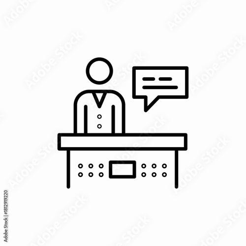 speech podium icon sign vector