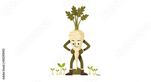 A Parsnip Personage Asserting Dominance Among the Emerging Saplings of the Garden