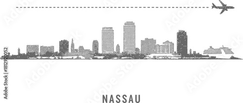 Nassau Skyline with Airplane and Ship Icon