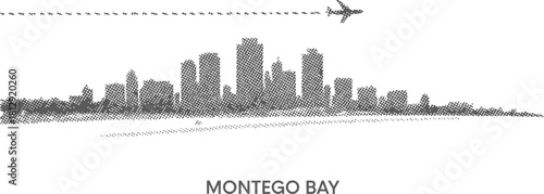 Montego Bay Skyline Airplane Travel Graphic