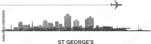 St Georges Skyline with Airplane