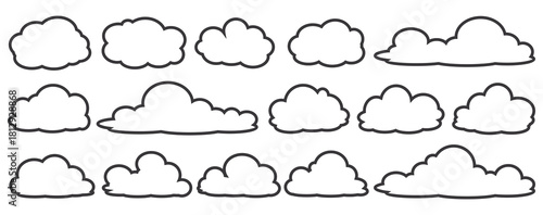 cloud bubble illustration with outline style.
