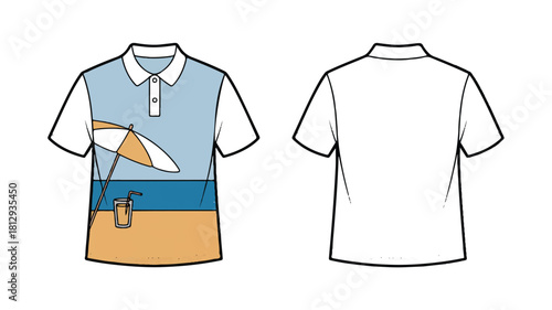 A detailed technical fashion illustration showcasing a sophisticated garment with intricate design elements and precise detailing