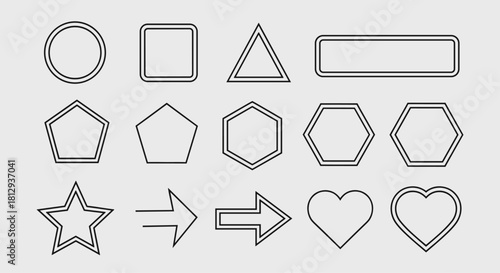 Minimalist geometric shapes creating a modern design element that's perfect for logos icons or unique patterns adding a touch of elegance for any project, Generative AI.