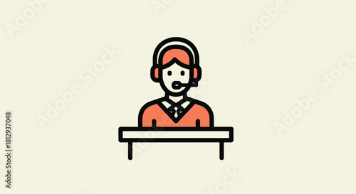 Friendly customer service representative ready to assist you with expert help and support perfect for call center or help desk communication, Generative AI.