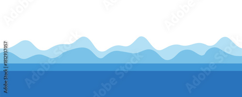 Water waves blue flow background vector image simple graphic illustration, abstract fluid wavy river pattern shape backdrop, ocean sea cartoon fun cute zigzag curve motion element, smoke decor .EPS 10